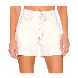 FRAME High Rise Cuffed Jean Shorts Size 30 Denim Ecru Organic Cotton HRCS728